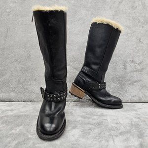 Caterpillar Florencia tall boots Womens size 5.5 Leather P307108 faux fur lined